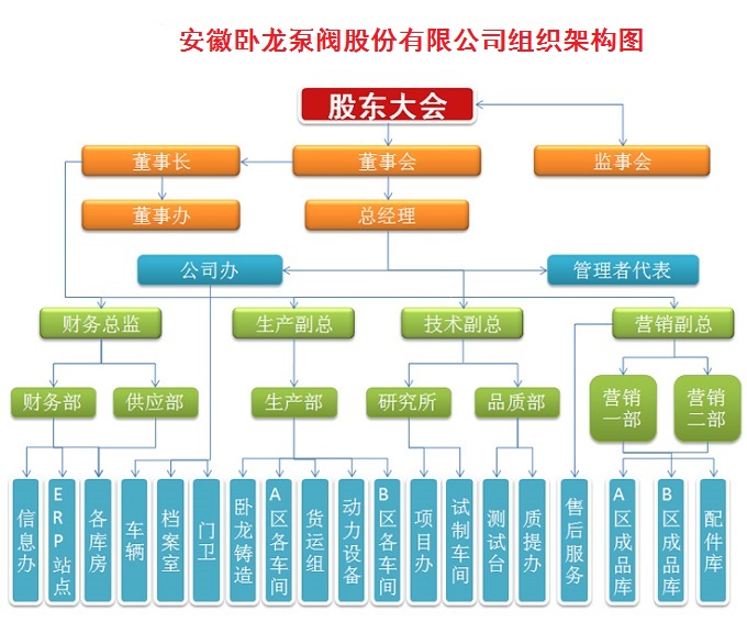 安徽臥龍泵閥組織架構